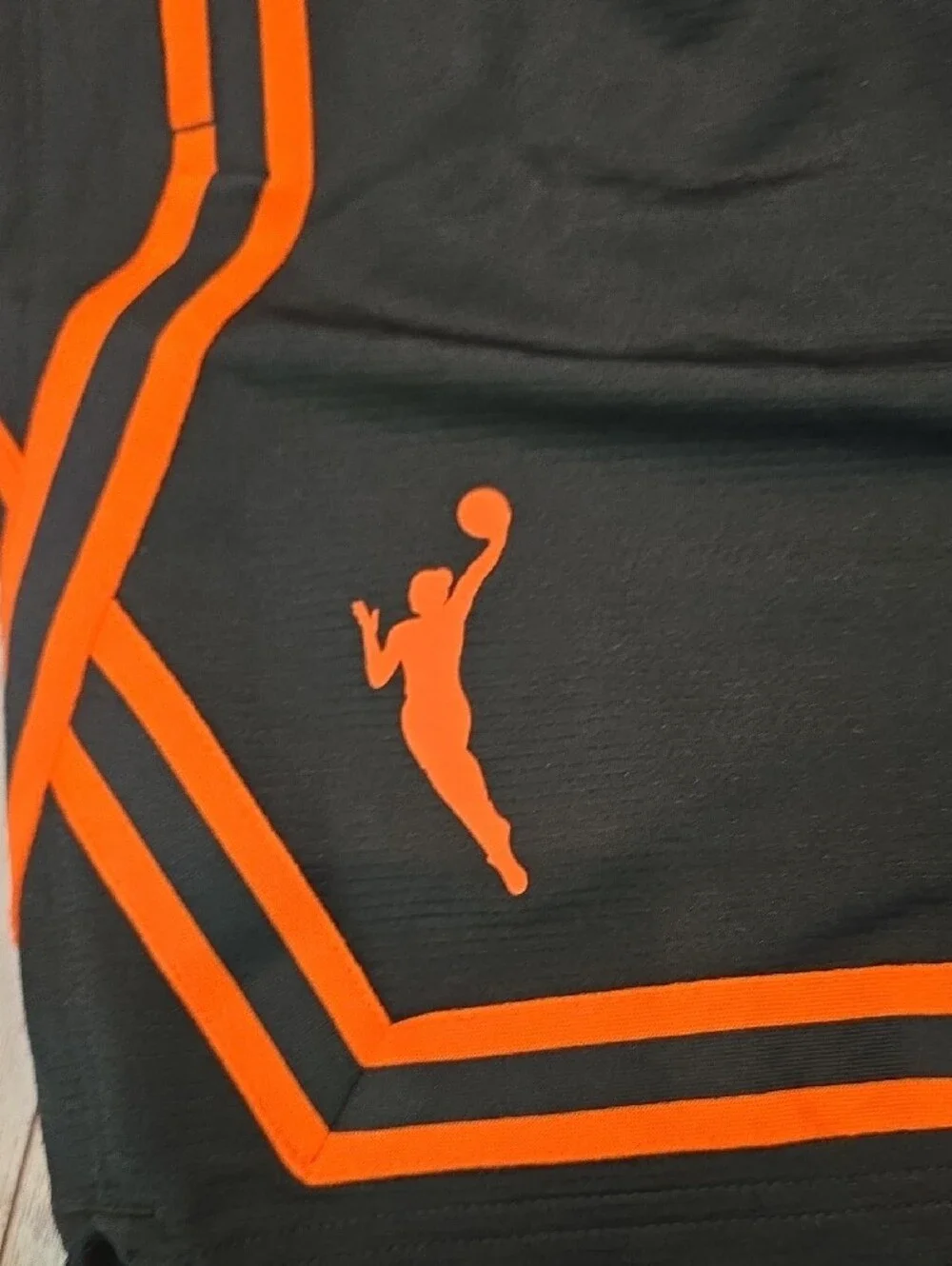 Nike Womens Black WNBA shorts Shorts with Orange Trim